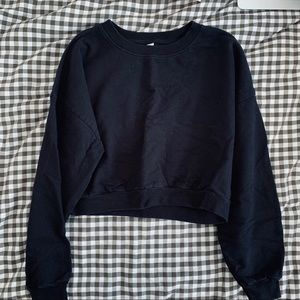 American apparel fleece cropped sweatshirt black